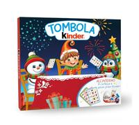 Kinder Tombola - 23 Snack Dolci al Cioccolato Assortiti con Cartelle e Tabellone Idea Realo e per Feste in Avvento, a Natale e Capodanno, 205 grammi