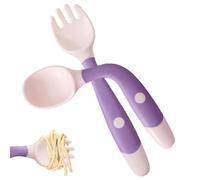 Kinderbesteck aus Silikon | Flexibles Esslernlöffel- Gabel-Set | -Besteck zum selbstständigen Essen | Für Babys Kleinkinder, ergonomischer, rutschfester Griff | Weiches Esslernbesteck