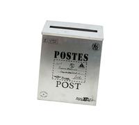 KinderCoring Cassetta Postale in Ferro Da Parete Cassetta Lettere Decorativa Scatola Suggerimenti Portalettere con Ampia Capacità Adatta per Giardino, Argenteo