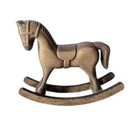 KinderCoring Cavallo a Dondolo in Legno per La Decorazione della Casa, Elegante Statuetta di Cavallo a Dondolo per Scrivania, Tavolo, Camera da Letto, Soggiorno, a, Marrone Scuro