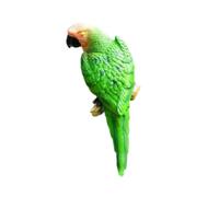 KinderCoring Statua di Uccello da Parete, Statuetta di Uccello, Scultura Decorativa, Ornamento a Forma di Pappagallo, Resina Imitazione Realistica, Texture Dettagl, Verde