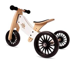 Kinderfeets Bicicletta a bilanciamento in legno 2-in-1 & triciclo Tiny Tot Plus - Bianco