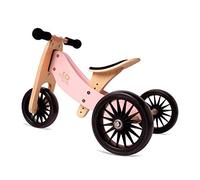 Kinderfeets Tiny Tot Plus Rosa - Triciclo e girante 2 in 1 in legno, a partire da 1,5 anni