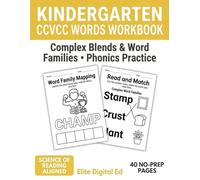 Kindergarten CCVCC Words Workbook: Advanced Blends & Phonemes Practice: Science of Reading Aligned Phonics Activity Book - Orthographic Mapping and Decoding