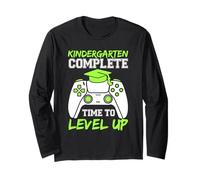Kindergarten Complete Time To Level Up Kids Shirt Graduazione Maglia a Manica