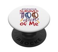 Kindergarten Grade Survived 100 Days Of Me Back To School PopSockets PopGrip Adesivo