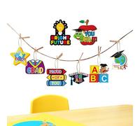 Kindergarten Tags, Graduation Gift Tags, 50 Congrats Kindergarten Graduation, 9 pezzi Congrats Grad, Paper Pendant With String For Celebration Decor Preschool Classroom
