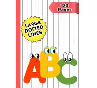 Kindergarten Writing Paper Landscape Notebook (Hardcover): Large Dotted Line Handwriting Practice Workbook for Kids Ages 4-7