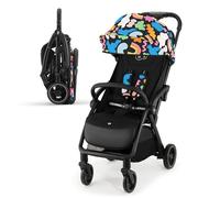 Kinderkraft APINO Passeggino Leggero fino 22 kg, Solo 7,5 Kg, Passeggino Da Viaggio, Pieghevole automatico, Schienale Regolabile In Posizione Sdraiata, Copertura Antipioggia, Happy Shapes