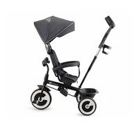 Kinderkraft ASTON 2 PRO Triciclo bambini dai 9 Mesi fino 25 kg, Passeggino con Maniglione regolabile, Bici, Sedile girevole Fronte Mamma e Strada, Cappottina pieghevole, Ruota libera, Grigio