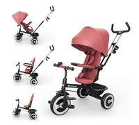 Kinderkraft ASTON 2 PRO Triciclo Passeggino, Sedile Girevole 360°, Rosa