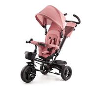 Kinderkraft AVEO Triciclo bambini dai 9 Mesi fino 25 kg, Passeggino con Maniglione del Genitore regolabile, Bici, Compatto pieghevole, Sedile girevole Fronte Mamma e Strada, Ruota libera, Rosa