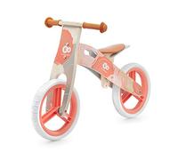 Kinderkraft Bicicletta in Legno RUNNER, Bici senza Pedali, Sella Regolabile, Blocco dello Sterzo, Fino 35 Kg, 28 Centimetri, Corallo