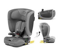 Kinderkraft FIX2GO Seggiolino per bambini i-Size, 76-150 cm, Isofix, Top Tether, saferide sensor, fino a ca. 12 anni, sistemi di sicurezza, rivestimenti di alta qualità, reclinabile, Grigio