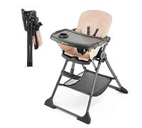 Kinderkraft FOLDEE Seggiolone Pappa, Portatile, Sedia bambini da tavolo, Pieghevole in dimensioni compatte, Schienale e poggiapiedi regolabile, con Vassoio e Cestello, Facile da pulire, Rosa