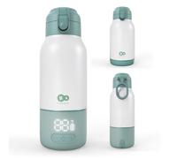 Kinderkraft GAJA Scaldabiberon Portatile e Thermos 2 in 1 500 ml, 5 livelli di temperatura 37-55°C, batteria rimovibile, mantiene il calore fino a 20 h, ricarica USB-C, Verde