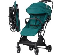Kinderkraft Indy 2 - Passeggino Leggero Compatto Pieghevole 0 - 3 Anni 0 -15 Kg Reclinabile Chiusura Compatta colore verde scuro nature vibes