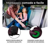 Kinderkraft JUNIOR FIX2 I-SIZE Seggiolino auto 15-36 kg, Gruppo 2-3, 100-150 cm, con Isofix, Poggiatesta regolabile, Sistemi di sicurezza, Leggero Facile da trasportare, Facile da pulire, Rosa