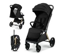 Kinderkraft LOOM Passeggino leggero fino 27kg, Chiusura con una mano, cesto sotto, capottina estensibile con tettuccio, Barra di sicurezza, fino a 4 anni o circa 22 kg, Nero