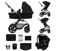 Kinderkraft MOOV 2 XL 3 in 1, Passeggino fino a 27 kg, Carrozzina, Con Seduta I-SIZE 40-75 cm, Pieghevole, Ammortizzatore, Convertibile, Navicella XL, Con Accessori, Nero