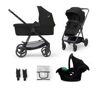 Kinderkraft NEWLY 3 in 1 Trio passeggino neonati, con Ovetto I-SIZE 40-75 cm, Carrozzina, TRAVEL SYSTEM, filtro UPF50+, Con Accessori, Pieghevole, Schienale regolabile, Nero