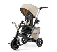 Kinderkraft - Triciclo EASYTWIST, triciclo per bambini, con accessori, lucernario, cinture di sicurezza, girevole a 360 gradi, ruota libera, asta di spinta, da 9 mesi a 5 anni, seduta comoda, beige
