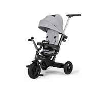 Kinderkraft Triciclo Evolutivo TWIPPER, con Maniglione, Sella Girevole 360 Gradi, Accessori, Campanello, Portabicchiere, da 9 Mesi fino a 5 Anni, Grigio