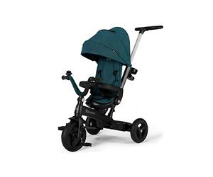 Kinderkraft Triciclo Evolutivo TWIPPER, con Maniglione, Sella Girevole 360 Gradi, Accessori, Campanello, Portabicchiere, da 9 Mesi fino a 5 Anni, Verte