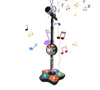 Kindermikrofon Mit Ständer - Tragbare Karaoke-Maschine, Karaoke-Maschine Mit Einstellbarer Höhe, Robuste Und Langlebige Kinder-Gesangsspielsets Mit Licht Als