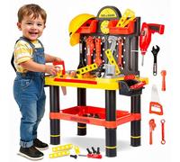 Kinderplay banco da lavoro bambini 2 anni, Tavolo Attrezzi con 50 Accessori, banco attrezzi bambini 2 anni, Giocattolo Officina, KP2646