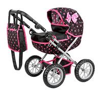 Kinderplay Carrozzina per Bambole, Passeggino per Bambole - Gondola, L'altezza del manico è di 33-63 cm, Passeggino Giocattolo, Costruzione Leggera e Stabile, KP0262G