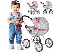 Kinderplay Carrozzina per Bambole, Passeggino per Bambole - Gondola, L'altezza del manico è di 54 cm, Passeggino Giocattolo, Costruzione Leggera e Stabile, KP0260S