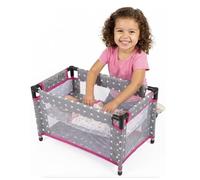 Kinderplay Lettino da viaggio pieghevole fino a 46 cm con borsa per il trasporto e biancheria da letto per Baby Born e Baby Annabell Lettino giocattolo leggero con lati in rete