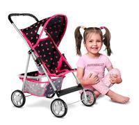 Kinderplay Passeggino per Bambole, Passeggino a Ombrello - Buggy, Carrozzina per Bambole, L'altezza del Manico è di 56 cm, Impugnatura Profilata, KP0280R