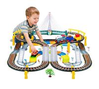 Kinderplay Trenino Elettrico per Bambini 2 in 1 con Pista da Corsa - Set 192 Pezzi con Luci e Suoni - Gioco Creativo 3+ - Binari 89x69 cm, Lunghezza Totale 700 cm, KP0635
