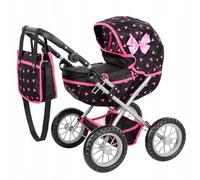 Kinderplay Carrozzina per Bambole, Passeggino per Bambole - Gondola, L'altezza del manico è di 33-63 cm, Passeggino Giocattolo, Costruzione Leggera e Stabile, KP0262R