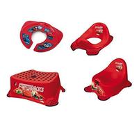 KiNDERWELT Disney Cars: Ciotoline + Supporto per Wc + Sgabello + Pieghevole Viaggio Supporto per Wc Imparare ad Usare il Gabinetto