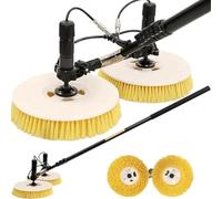 Kindevieft Kit di Pulizia per Pannelli solari, Spazzola Rotante Automatica e Asta per Una Pulizia efficiente di finestre e tetti Lithium Battery-3.5m/11ft