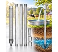 Kindevieft Kit Manuale per la Perforazione di Pozzi d'Acqua 4m | Punta di infissione da 1-1/4" x 36" con punta rinforzata e tubi di prolunga per l'abbeveraggio del bestiame