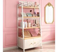 Kindevieft Libreria Mensola Scala, Libreria A 3/4 Livelli Libera Struttura Metallica Scaffalatura Moderna Esposizione Di Stoccaggio Con I Cassetti Ideale Per Il Bagno Home Office 4layers120cm