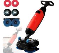 Kindevieft Lucidatrice per Pavimenti da 17" - Lavasciuga Pavimenti a Spinta, 240 Giri/Minuto, 120 Minuti di autonomia, Ideale per Piccole Imprese, uffici e Negozi. Red