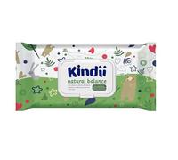 Kindii Natural Balance Salviette neonato con aloe vera, 60 pezzi | umidificate con allantoina ed emolliente, dermatologicamente testate, pH neutro, profumo delicato, pelle sensibile
