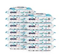 Kindii Salviette Umidificate Pure Water 99% - (12x60 Pz) Salviette - Composizione 99% Acqua, Allantoina, Senza Profumazione, Dermatologicamente Testate - 720 Pz