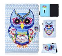 Kindle Paperwhite Custodia - Colorato Design Portafoglio Tasca Book Folding Case Cover in PU Pelle Borsa Portatile Cover Antiurto Chiusura Cover Compatibile con Kindle Paperwhite 1 2 3,Gufo