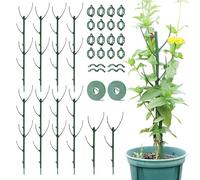 KINDLUME 10 Pezzi Supporto Piante Rampicanti, Tutore per Piante, Sostegno per Piante, Bastone per Piante, Impilabile con Fascette e Clip, per Monstera, Orchidee, Pomodori Interno ed Esterno