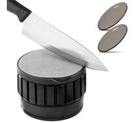 KINDLUME Affilacoltelli, Affilacoltelli Professionale, Affila Coltelli, Knife Sharpener, Affilacoltelli Manuale Professionale con 2 Doppio Lato (600/1000), per Coltelli da Cucina, Casa (Nero)