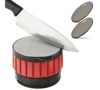 KINDLUME Affilacoltelli, Affilacoltelli Professionale, Affila Coltelli, Knife Sharpener, Affilacoltelli Manuale Professionale con 2 Doppio Lato (600/1000), per Coltelli da Cucina, Casa (Rosso)