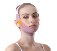 KINDLUME Fascia Doppio Mento, Face Tape Viso Lifting in Graphene, Benda Viso per Modellare e Rassodare il Contorno Facciale, Regolabile, Design Traspirante, adatta a Tutti i Visi, Viola