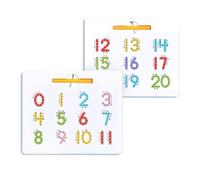 KINDLUME Lavagna Magnetica per Tracciare i Numeri, Giocattolo Didattica a Stazioni Scuola Primaria, Tavola con Penna per Bambini 2 3 4 Anni, Giocattolo Educativo Montessori Doppia Faccia