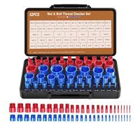 KINDLUME Misuratore di Filettature per Dadi e Bulloni, 52 Pz Set Misuratori di Filettature (28 Pollici & 24 Metrico), in Acciaio, con Custodia per Manutenzione Auto e Idraulica